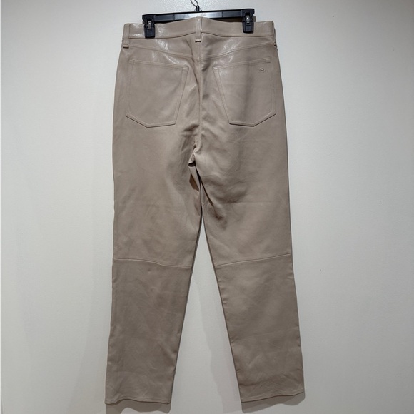 NWT Womens rag & bone Harlow Leather Mid-Rise Straight Pants 31 Stone Nude Fall - Picture 7 of 12